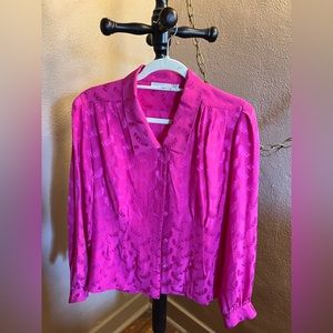 Vintage Saks Fifth Avenue pink silk shirt, NWOT